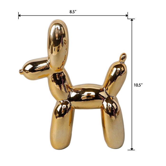 Metallic Gold Balloon Dog Sculpture