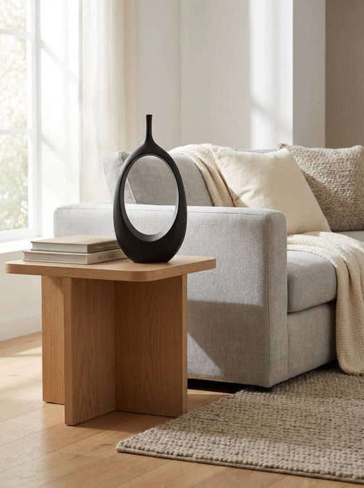 18.69" Tall Black Open Oval Decorative Accent
