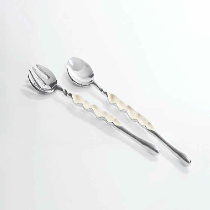 Ruffled Salad Server Oyster