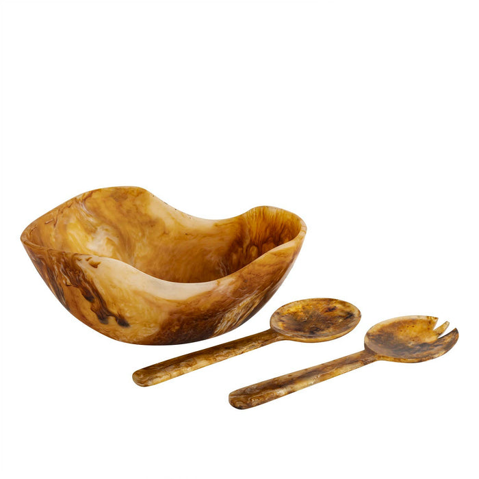 Faux Tortoise Shell Salad Servers