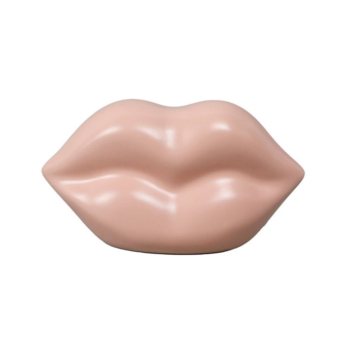 Blush Pink Lips Ceramic Sculpture