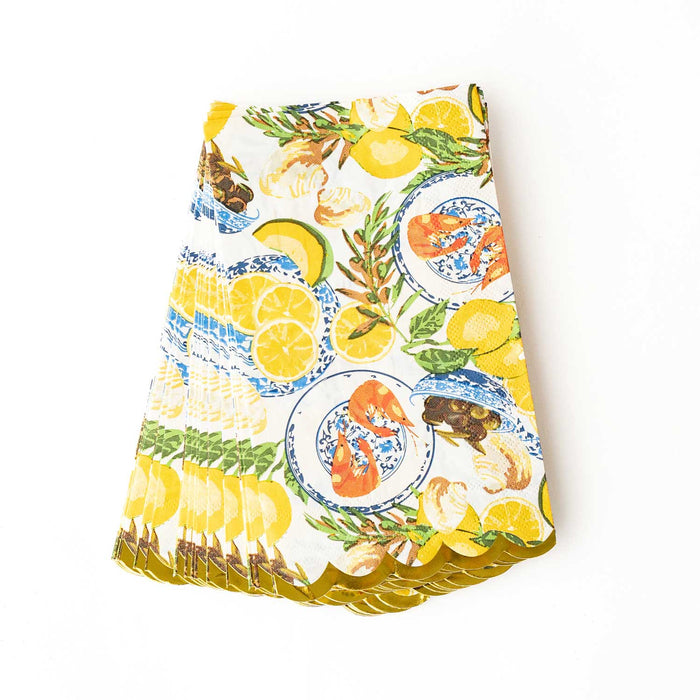Lemon Santorini Paper Guest Towels