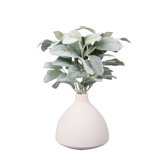 Matte Ceramic Vase -Faux Sage Arrangement