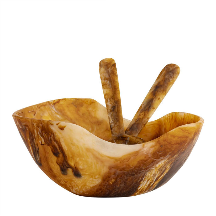 Faux Tortoise Shell Salad Servers