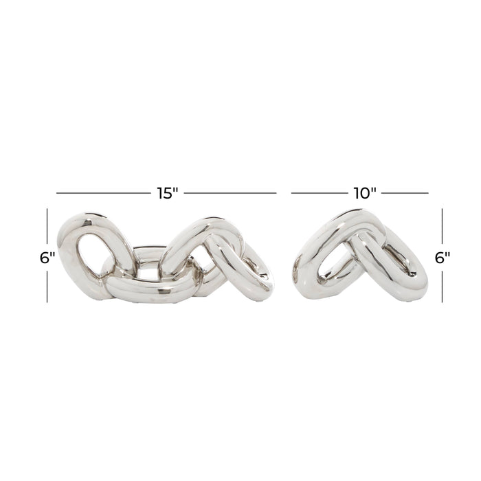 Glam Silver Porcelain Ceramic Sculpture Set