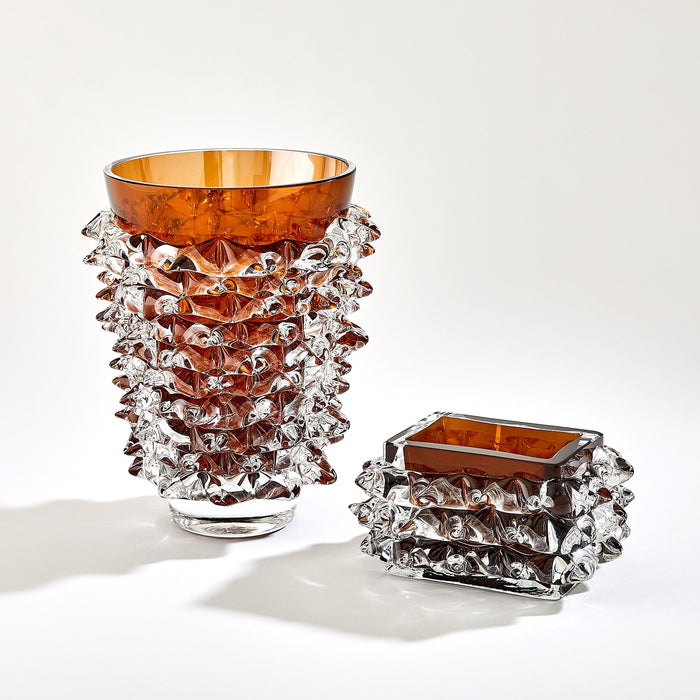 LG Porcupine Amber Vase