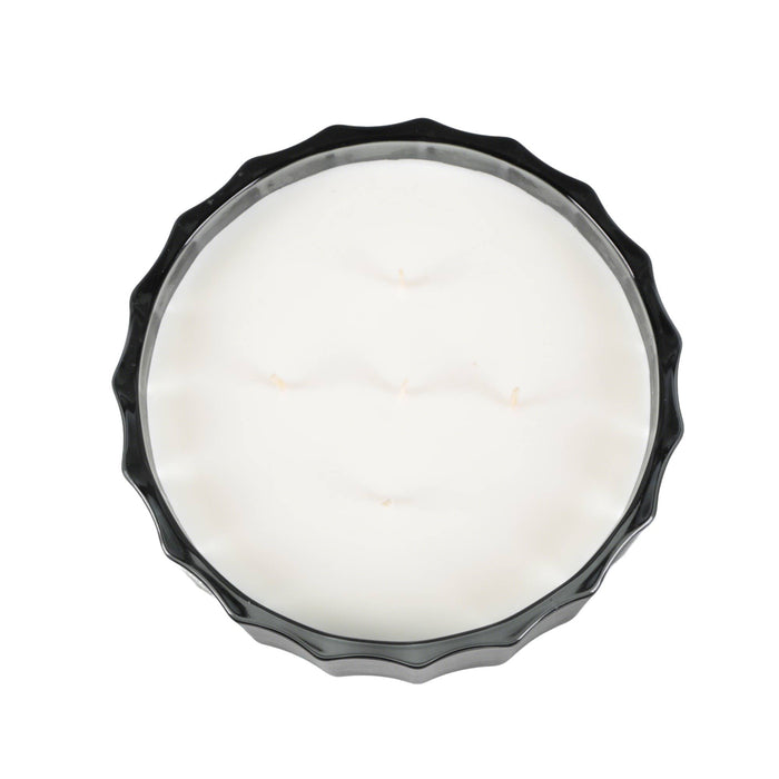32 oz Dark Green Ribbed Glass Bowl Candle – Teakwood Forest