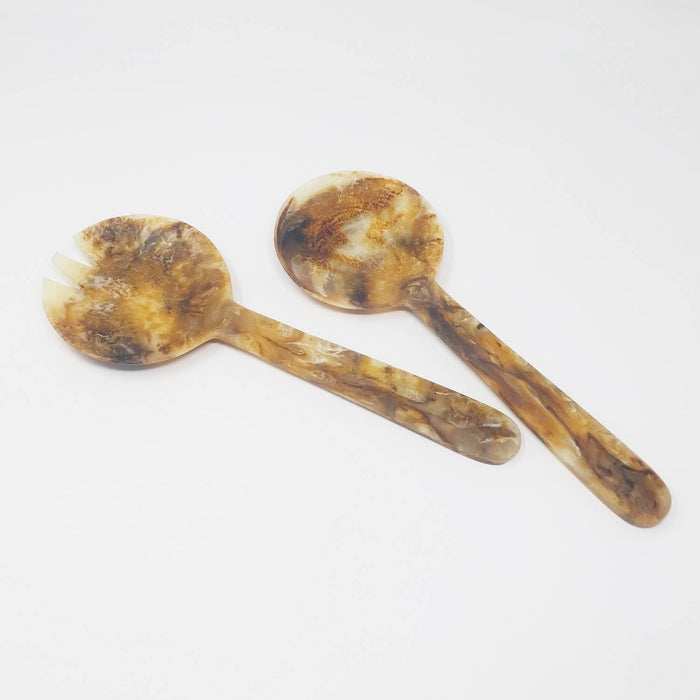Faux Tortoise Shell Salad Servers