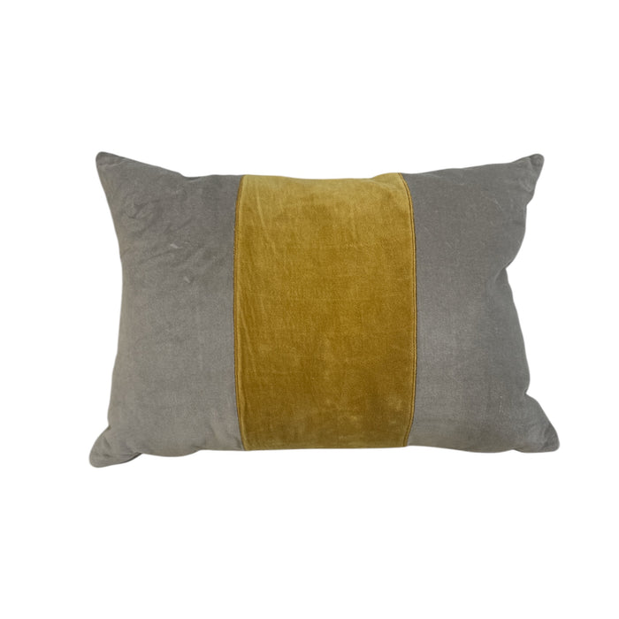 Grey & Gold Lumbar Pillow