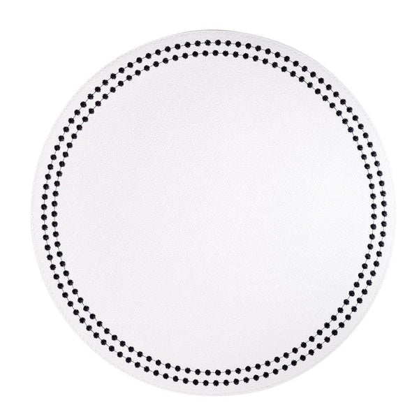 Pearls Pure White Black Placemat