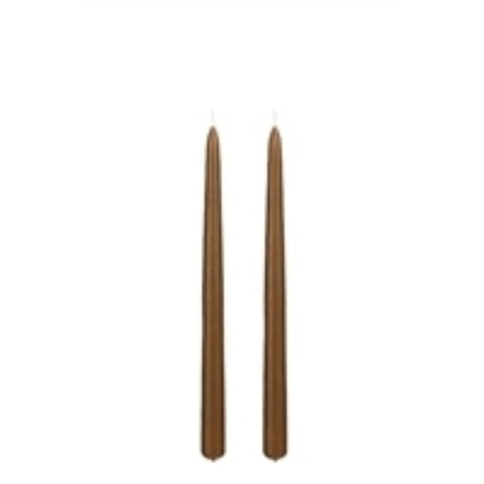 Set of 2 Dark Brown Taper Candle