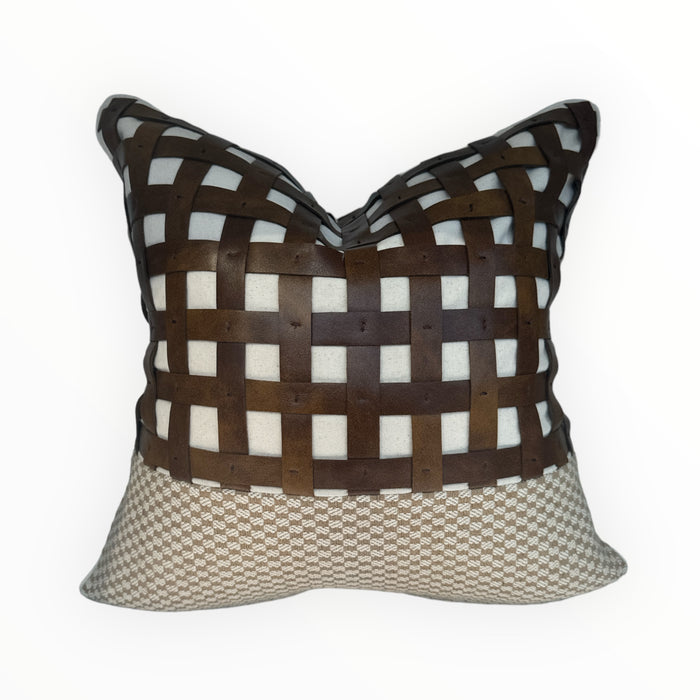 Hand Woven Leather Pillow