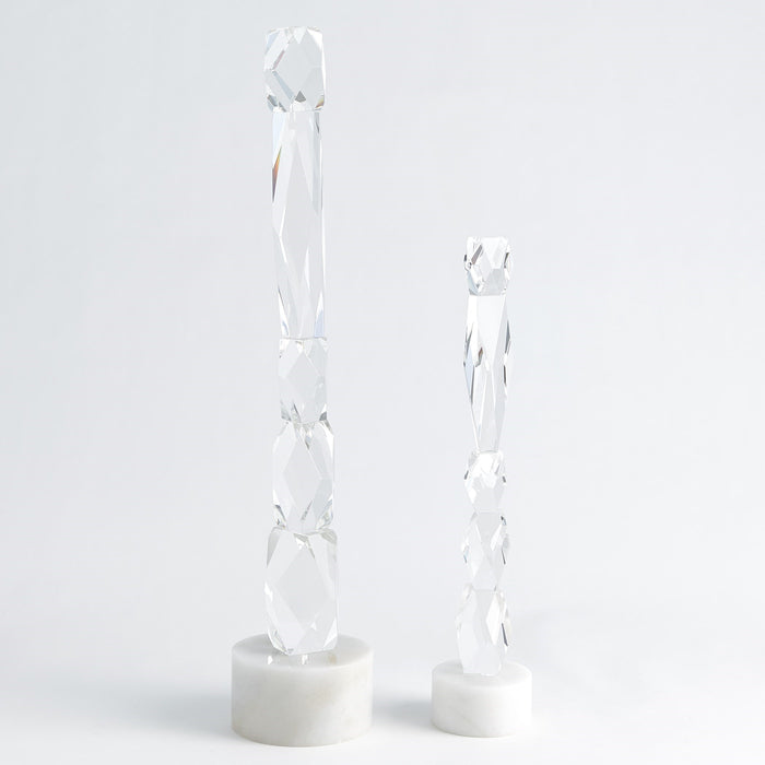 SM White Facette Column Sculpture