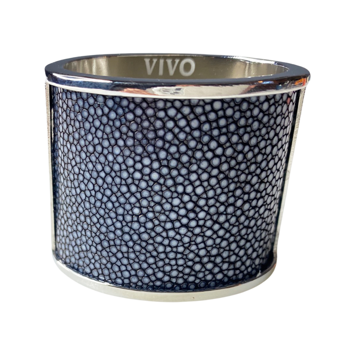 Black 100% Natural Stingray Shagreen Napkin Ring