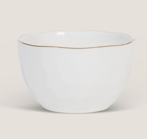 White Bowl with Gold Trim