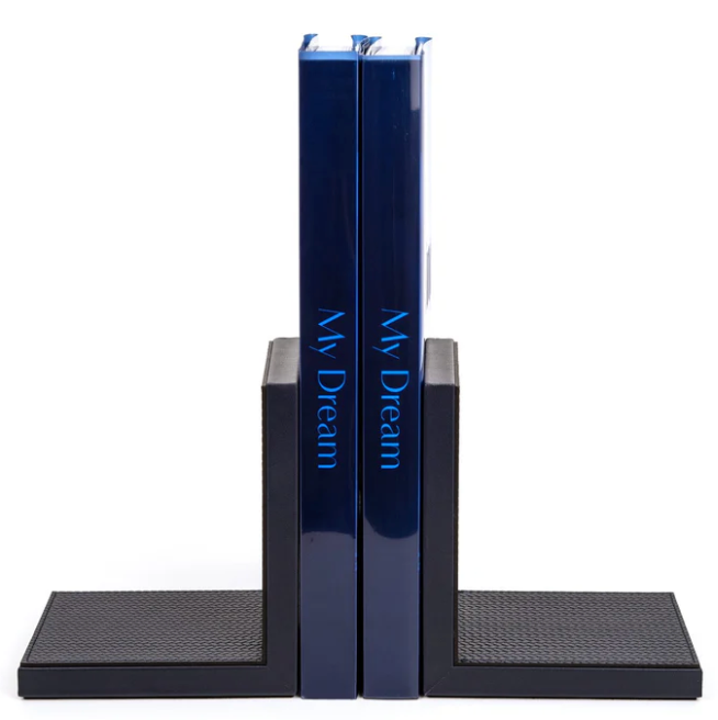 Pinetti Blue Leather Bookends