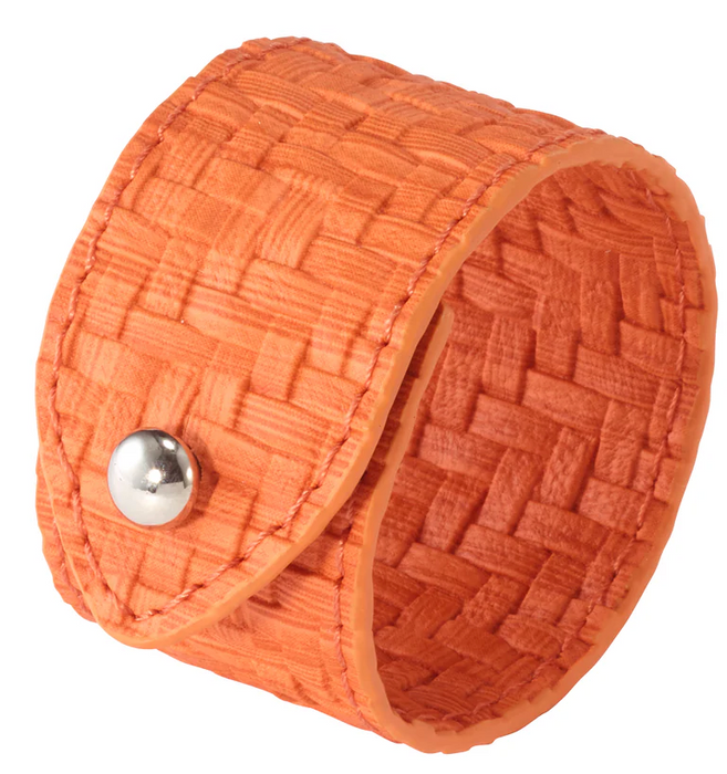 Wicker Vinyl Napkin Rings - Orange