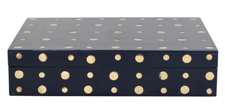 Navy & Brass Studded Box