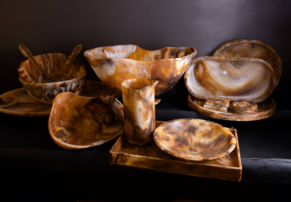 Faux Tortoise Shell Salad Bowl