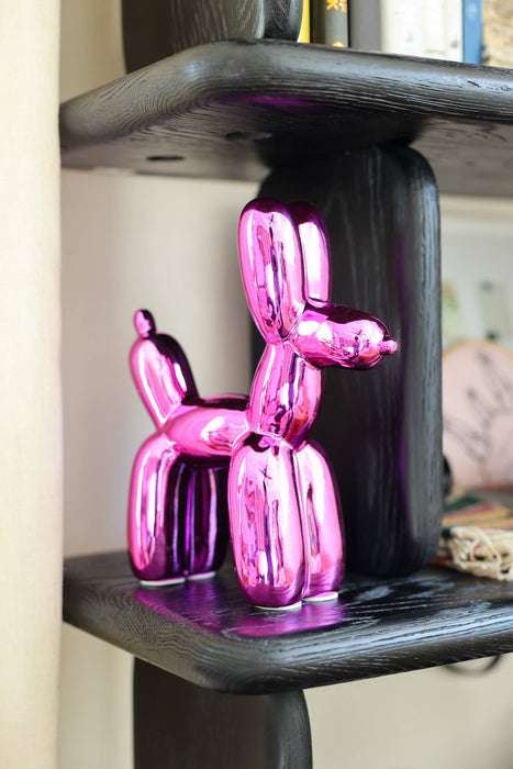 10.5" Metallic Pink Balloon Dog Sculpture