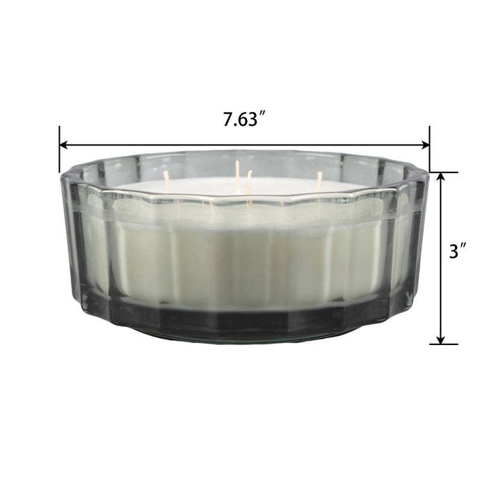 32 oz Dark Green Ribbed Glass Bowl Candle – Teakwood Forest