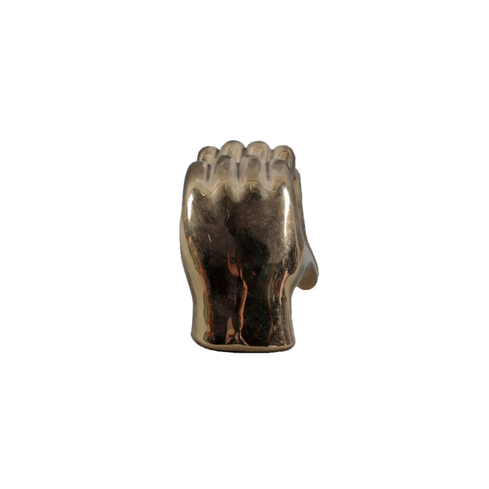 Metallic Heart Hands Figurine: Gold