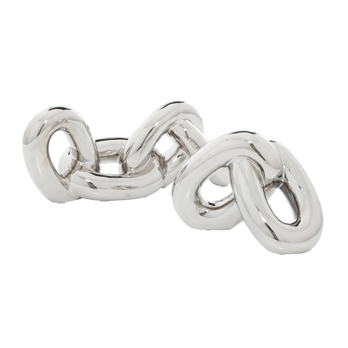 Glam Silver Porcelain Ceramic Sculpture Set