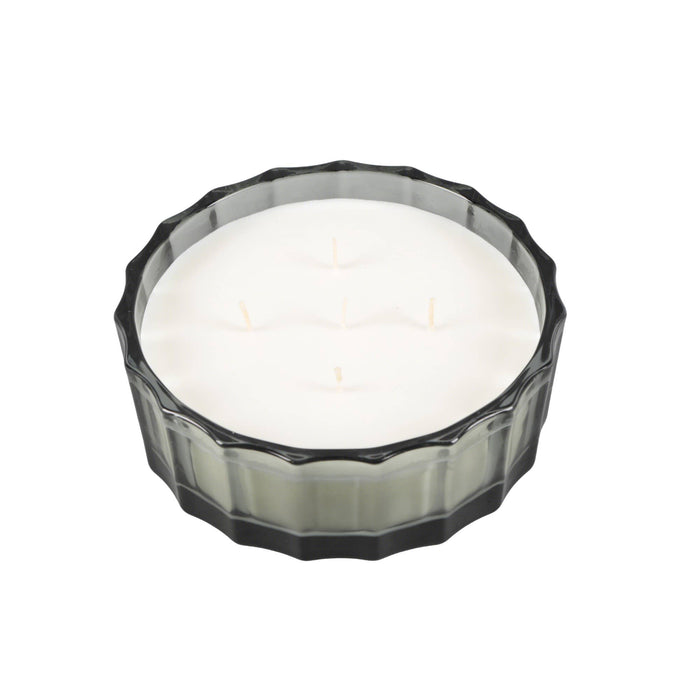 32 oz Dark Green Ribbed Glass Bowl Candle – Teakwood Forest