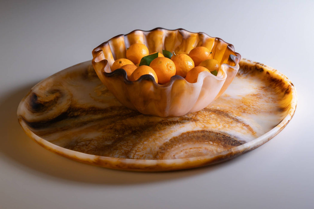 Faux Tortoise Shell Salad Bowl
