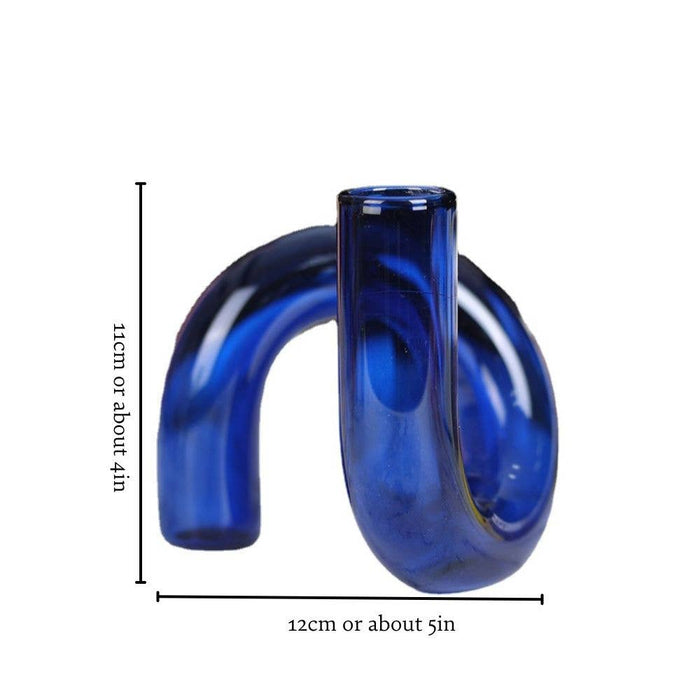Nordic Twist Flower Vase: Blue