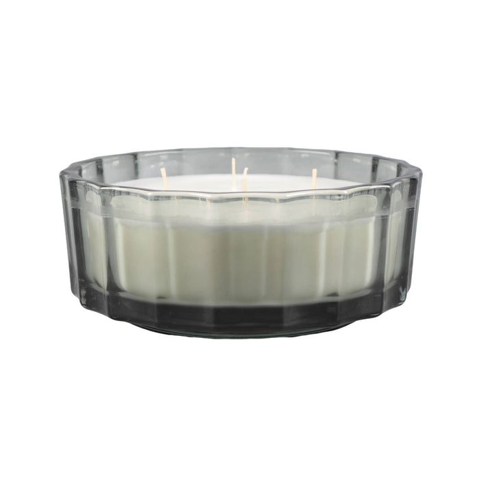 32 oz Dark Green Ribbed Glass Bowl Candle – Teakwood Forest