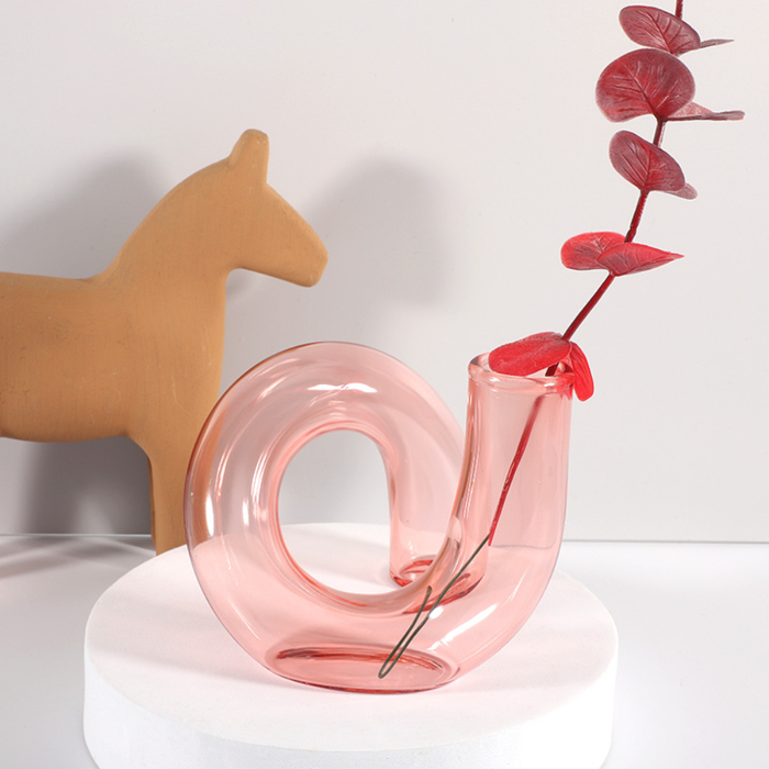 Nordic Twist Flower Vase: Pink