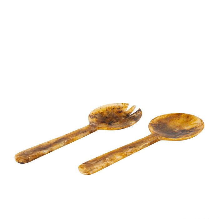 Faux Tortoise Shell Salad Servers