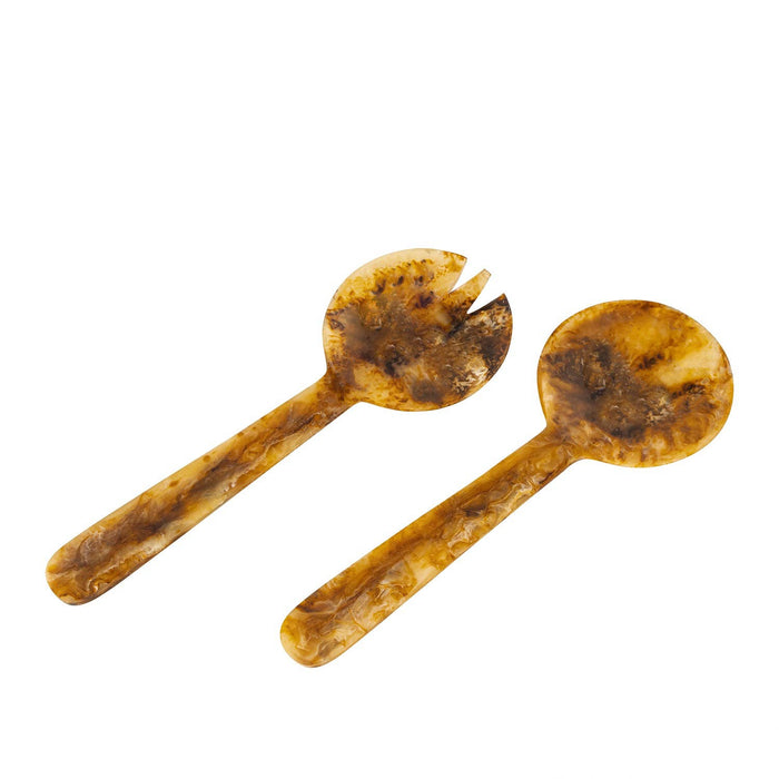Faux Tortoise Shell Salad Servers