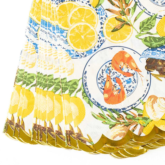 Lemon Santorini Paper Guest Towels