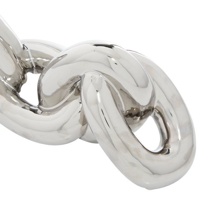 Glam Silver Porcelain Ceramic Sculpture Set