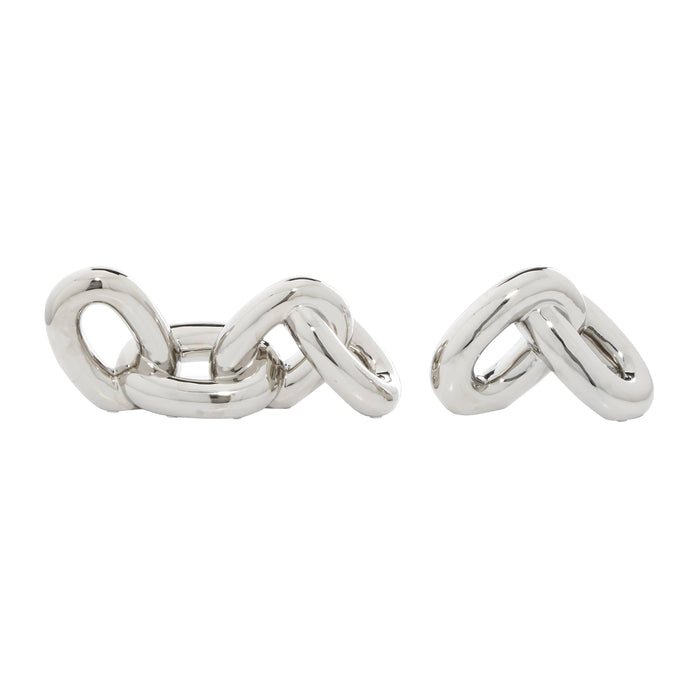 Glam Silver Porcelain Ceramic Sculpture Set