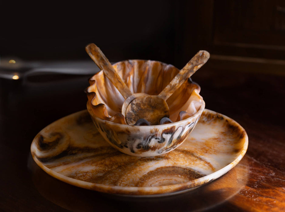 Faux Tortoise Shell Salad Bowl