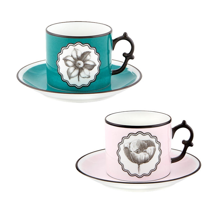 Christian Lacroix Peacock & Pink Coffee Cup and Saucer