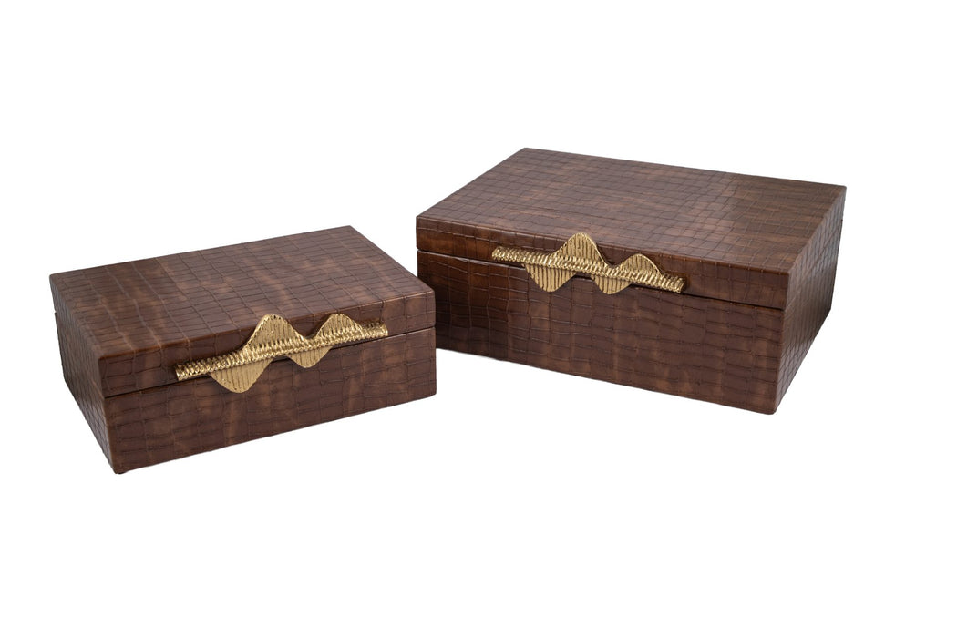 LG Leather/ Brass Handle Box