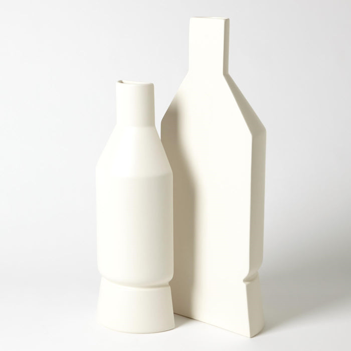 White Flat Back Vase Medium