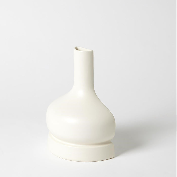 White Flat Back Vase Small