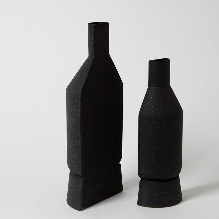 Black Flat Back Vase Medium