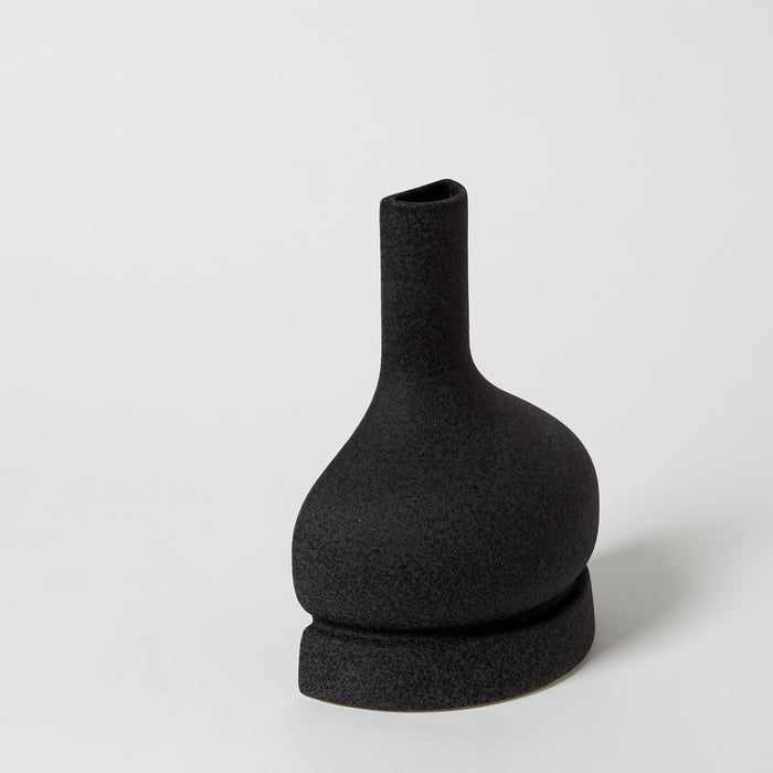 Black Flat Back Vase Small