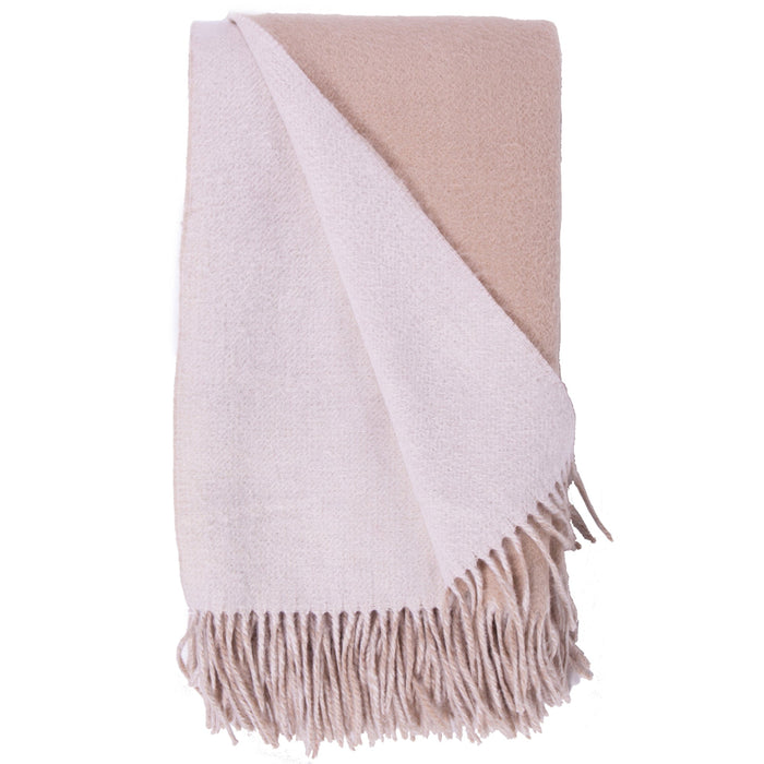 Double Face White & Bisque Essential Throw