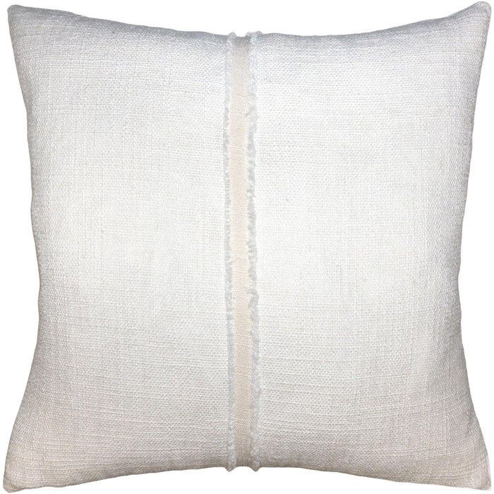 Hopsack Stitched White Lumbar Pillow