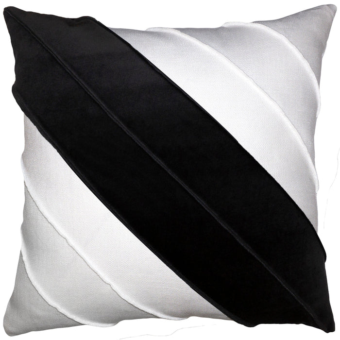 Westend Bone Black Velvet Pillow